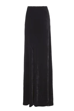 Roisin, long skirt in black velvet