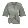 Ryo, aqua maltinto striped jacket