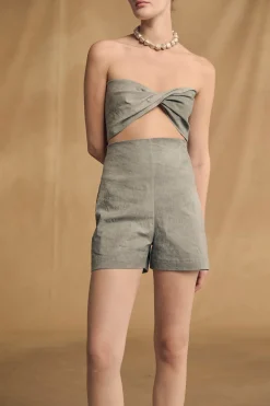 Ryo, aqua maltinto striped top