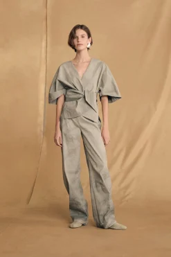 Ryo, fade aqua striped pants