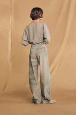 Ryo, fade aqua striped pants
