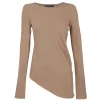 Sabrina, top en seda stretch cocoa