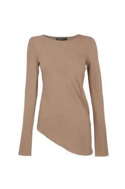 Sabrina, top en seda stretch cocoa
