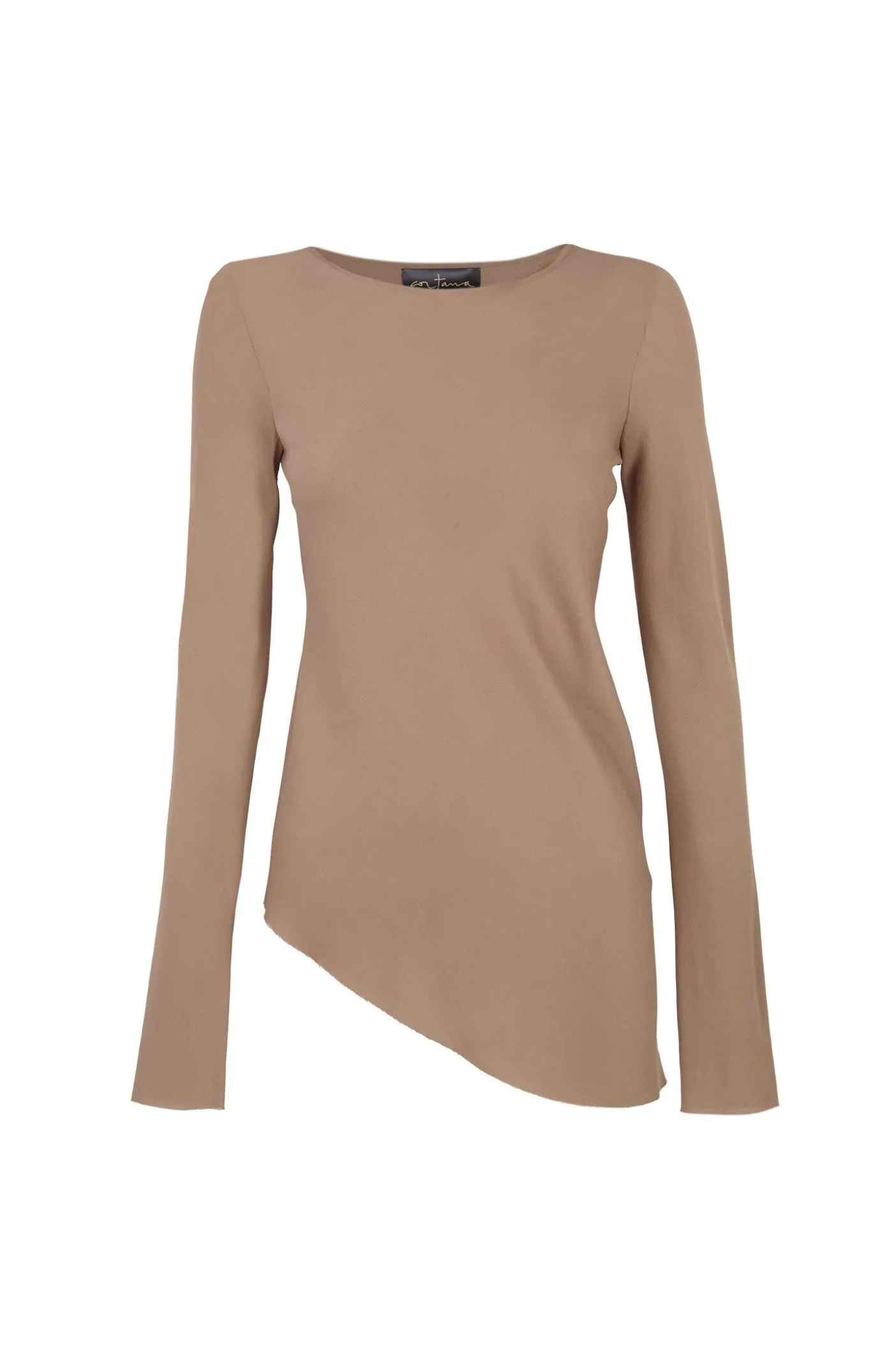 Sabrina, top en seda stretch cocoa