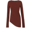 Sabrina, top en seda stretch granate