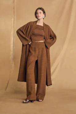 Saga, long cinnamon jacket