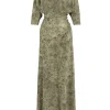 Salma, herba print silk dress