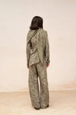 Salma, herba print silk pants