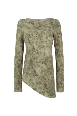 Salma, herba print silk top