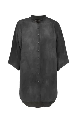 Salome, camisa de seda petroleo maltinto