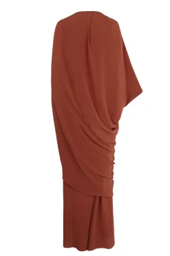 Sarina, red silk dress
