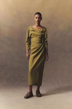 She, pistachio wrap dress