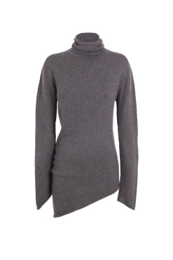 Snow, jersey de cuello alto en lana y cachemir gris melange