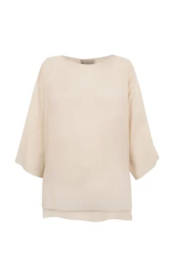 Sol, camiseta de voile de algodon marfil