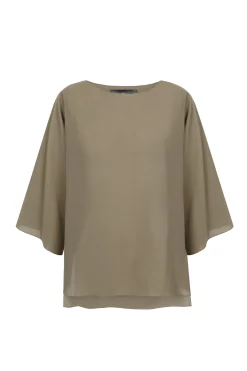 Sol, camiseta de voile de algodon verde kaki