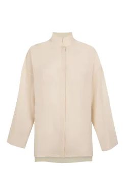 Soles, camisa de voile de algodon marfil