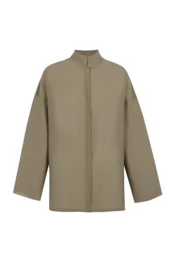 Soles, khaki green cotton voile shirt