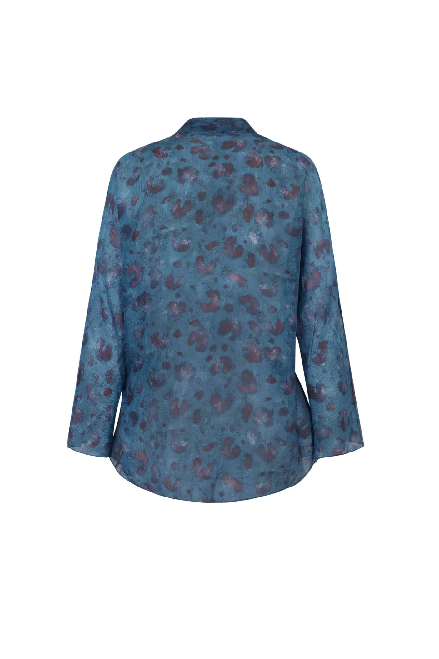 Sophia, island print silk blouse