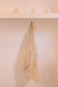 Striped kitchen cloth in antique linen