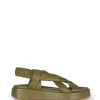 Suro, sandalia en cuero pistacho