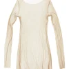 T de Tul, nude silk tulle top