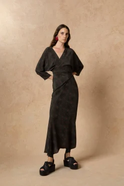 Tarantella, vestido en seda daria print