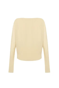 Trouble, beige silk top