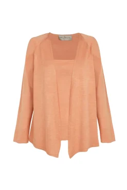 Tussa, cardigan de punto de seda mandarina