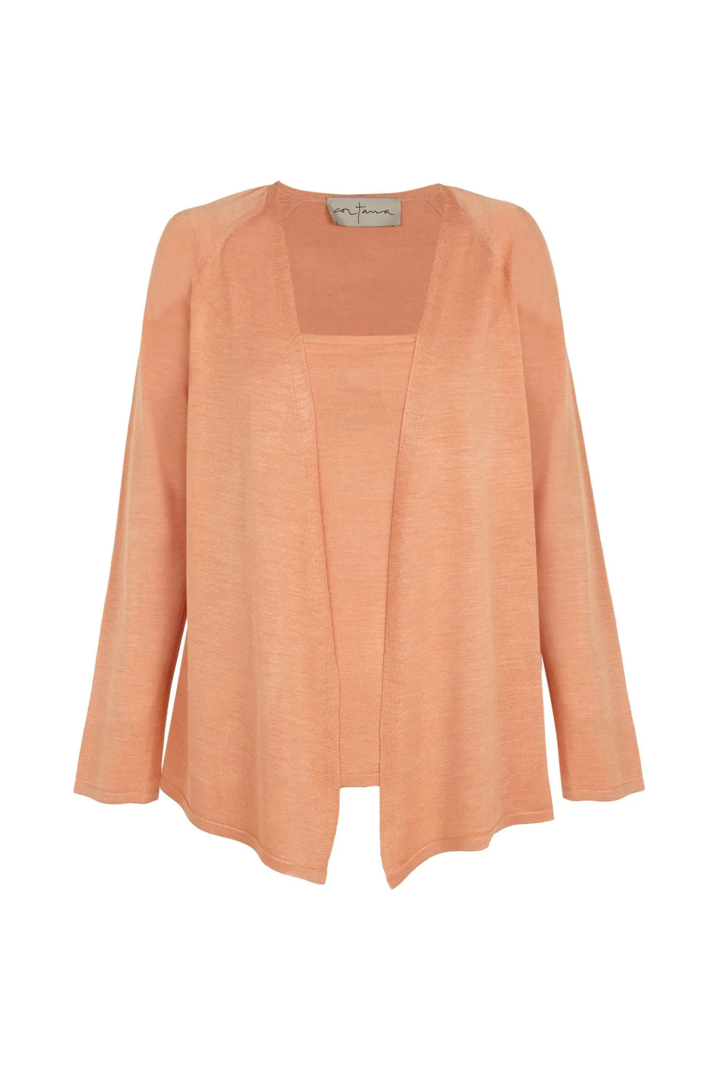 Tussa, cardigan de punto de seda mandarina