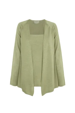 Tussa, cardigan de punto de seda verde