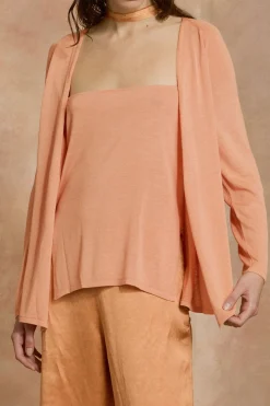 Tussa, cardigan de punto de seda mandarina