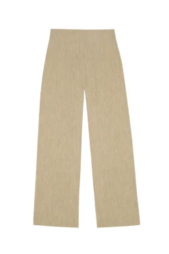 Una, beige melange linen and wool pants