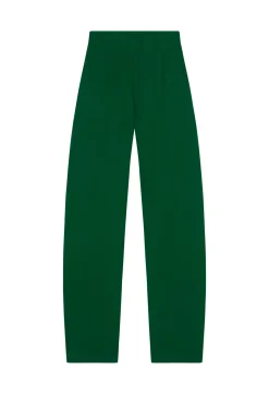 Viena, emerald green linen and virgin wool pants
