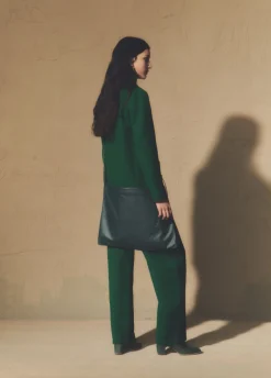 Viena, emerald green linen and virgin wool jacket