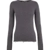 Winter, gray melange wool and cashmere sweater
