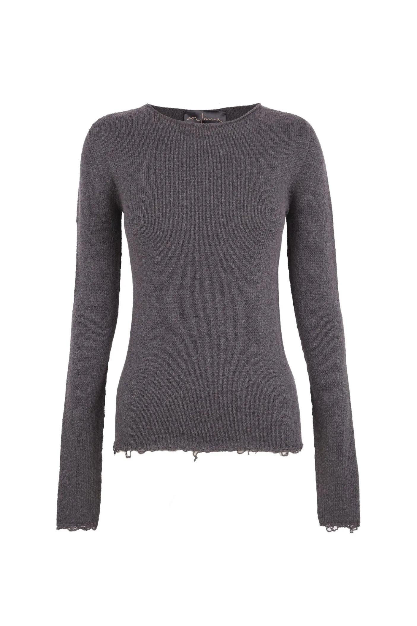 Winter, gray melange wool and cashmere sweater