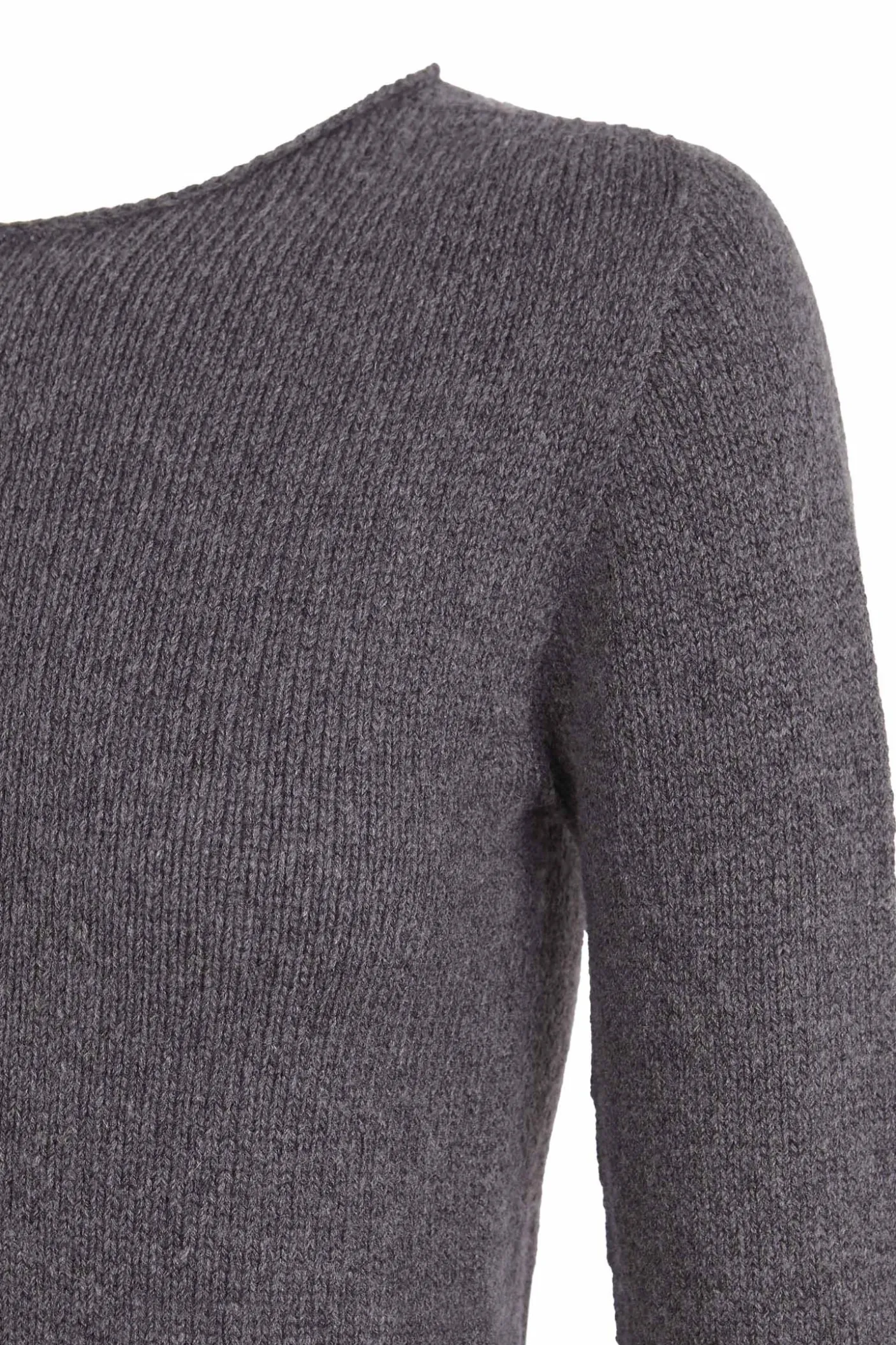 Winter, gray melange wool and cashmere sweater