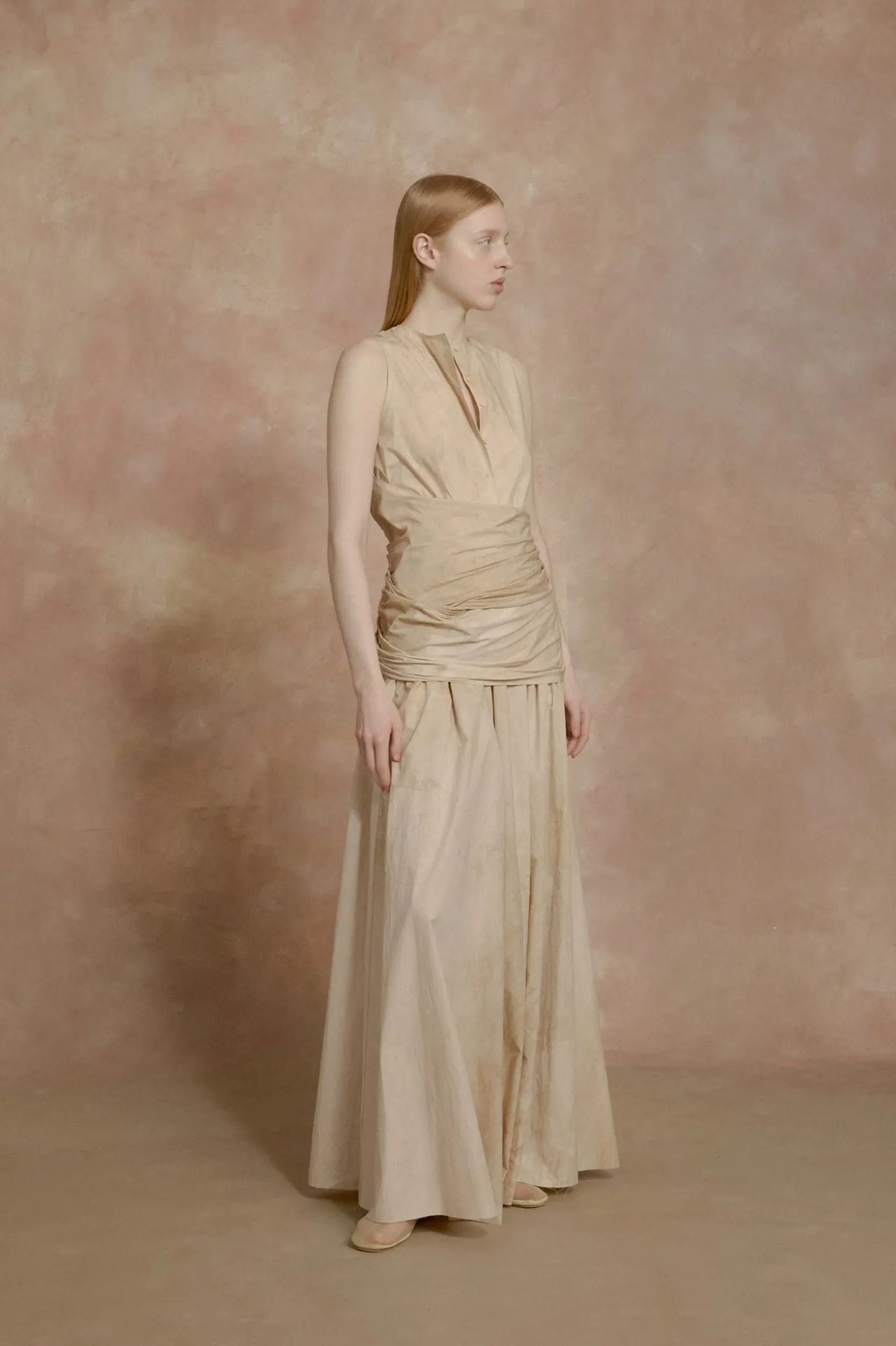 Yoko, fade beige long skirt