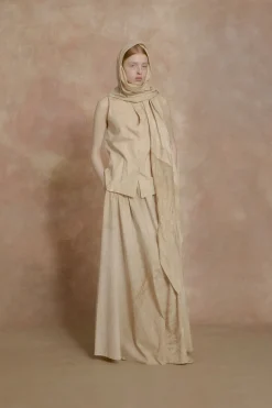 Yoko, fade beige long skirt
