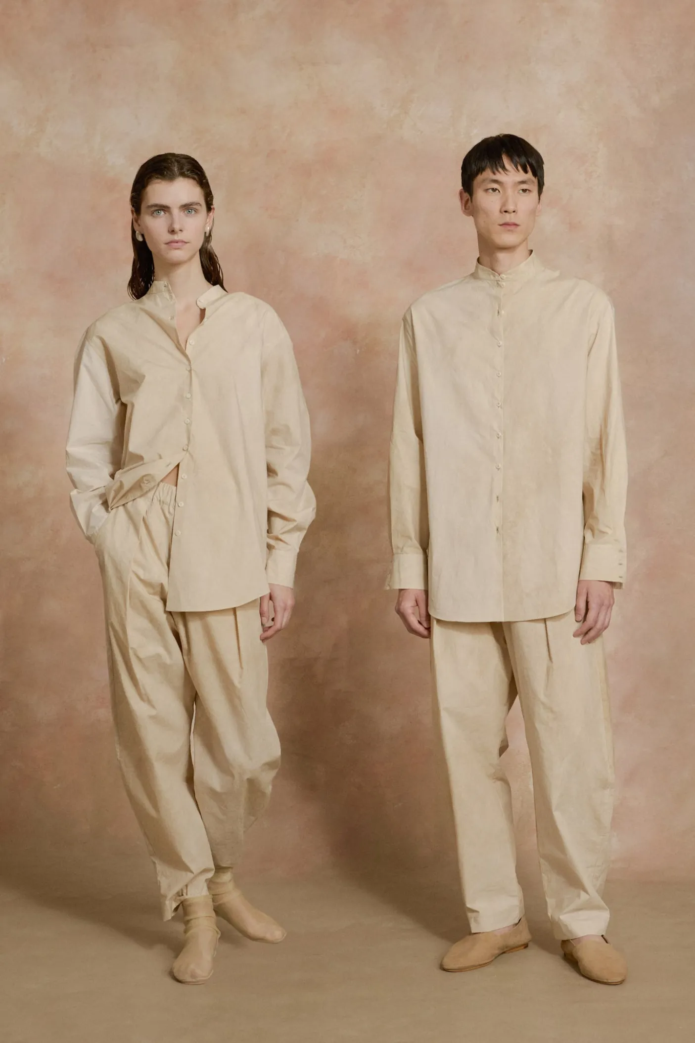 Yoko, fade beige poplin shirt