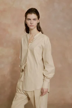 Yoko, fade beige poplin shirt