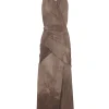 Yoko, fade cocoa halter dress