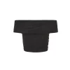 Zaida, graphite silk tulle crop top