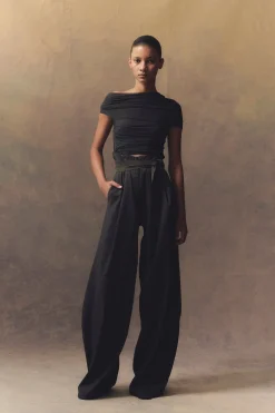Zaida, graphite silk tulle crop top